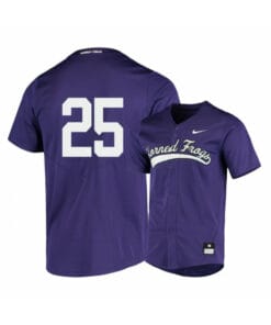 TCU Horned Frogs 25 Tommy Sacco Purple Elite Baseball Jersey