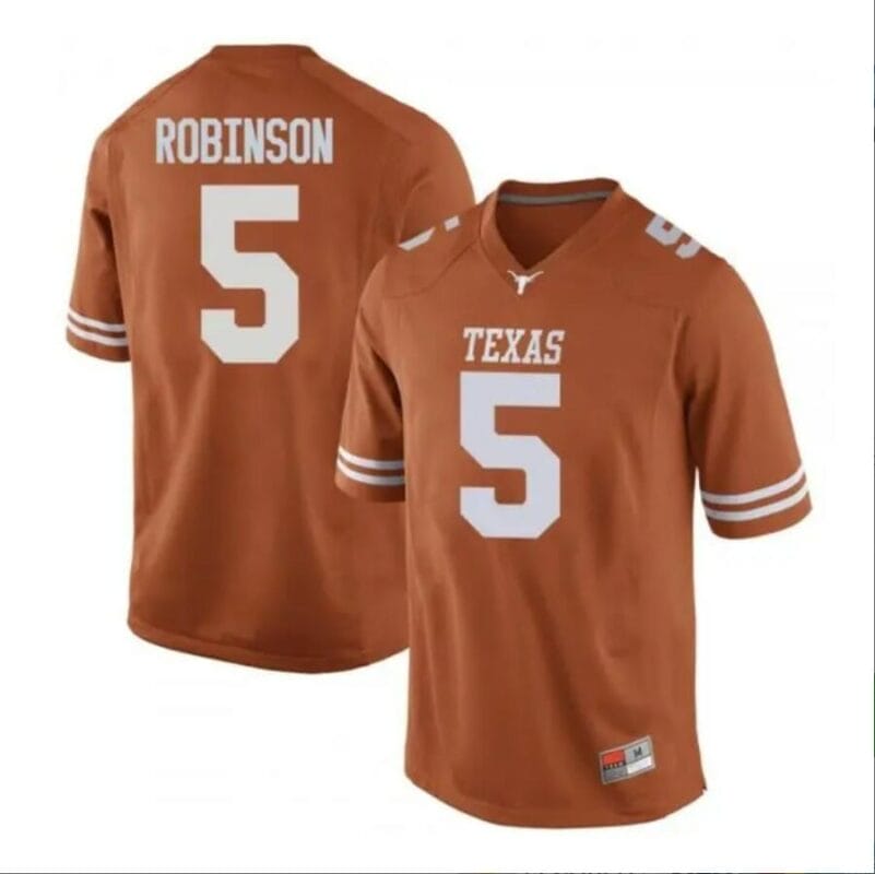 Bijan Robinson Jersey #5 Texas Longhorns NCAA College Football Orange 10 Bijan Robinson Jersey #5 Texas Longhorns NCAA College Football Orange