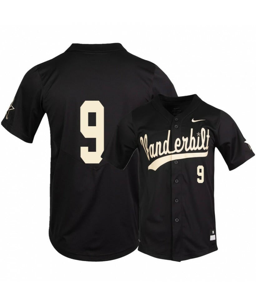 Vanderbilt Commodores 9 Carter Young Black College Baseball Jersey 1 Vanderbilt Commodores 9 Carter Young Black College Baseball Jersey