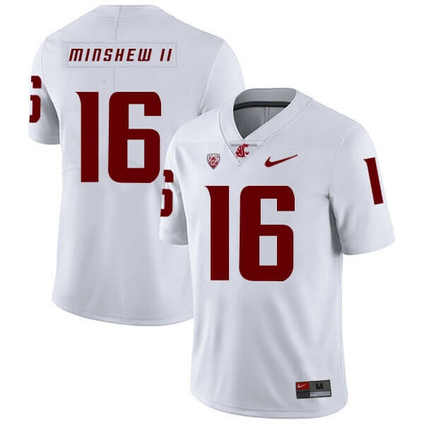 Washington State Cougars #16 Gardner Minshew II Football Jersey White 1 Washington State Cougars #16 Gardner Minshew II Football Jersey White