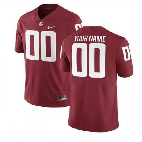 Custom Washington State Cougars Jersey Name And Number College Football Scarlet 10 Custom Washington State Cougars Jersey Name And Number College Football Scarlet