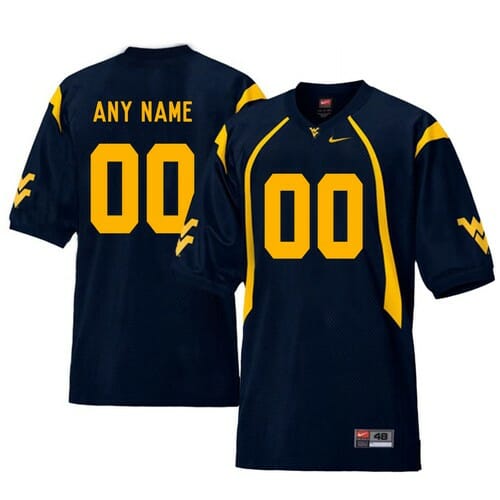 Personalized WVU Jersey Name and Number Navy College Football Replica Jersey 10 Personalized WVU Jersey Name and Number Navy College Football Replica Jersey
