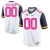 Customized WVU Football Jersey Name Number White Pink NCAA Football 7 Customized WVU Football Jersey Name Number White Pink NCAA Football