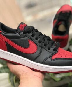 Alternative view of Air Jordan 1 Low Black Red Banned