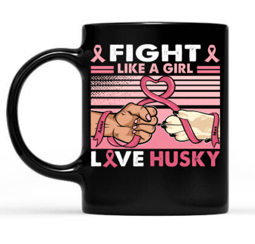 Fight Like A Girl Breast Cancer Awareness Mug