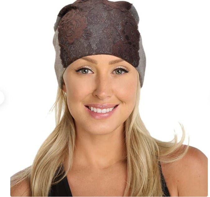 Lace And Self-Knit Cotton Vintage Lace Beanie 1 Lace And Self-Knit Cotton Vintage Lace Beanie