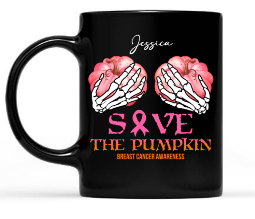 Save The Pumpkin Breast Cancer Awareness Halloween Mug