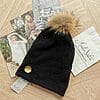 Slouchy Beanie With Detachable Pom Pom Hat Mohair