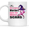 The Strongest Warriors Have The Most Scars Breast Cancer Awareness Halloween Mug