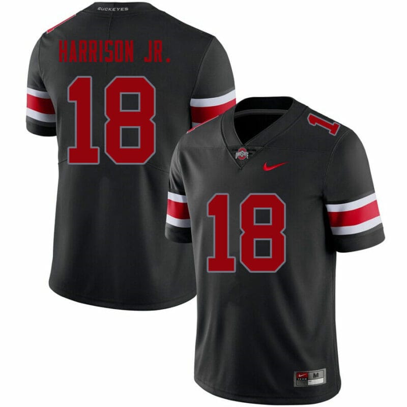 Marvin Harrison Jr Jersey #18 Ohio State Buckeyes College Football Black