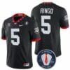 Uga Football Kelee Ringo #5 Honoring Vince Dooley Patch Black Jersey