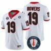 Bulldogs Brock Bowers Jersey #19 Honoring Vince Dooley Patch White