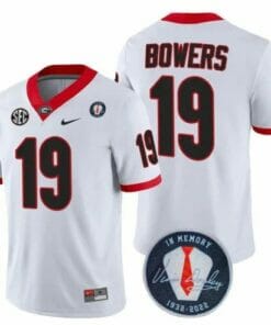 Bulldogs Brock Bowers Jersey #19 Honoring Vince Dooley Patch White