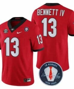 Stetson Bennett Football Jersey #13 Uga Honoring Vince Dooley Patch Red