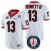 White Stetson Bennett Jersey #13 Georgia Bulldogs Honoring Vince Dooley Patch