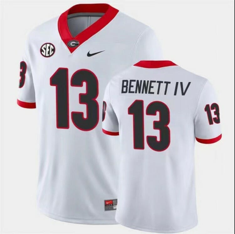 Stetson Bennett IV Jersey #13 Uga Game College Football Home White 10 Stetson Bennett IV Jersey #13 Uga Game College Football Home White