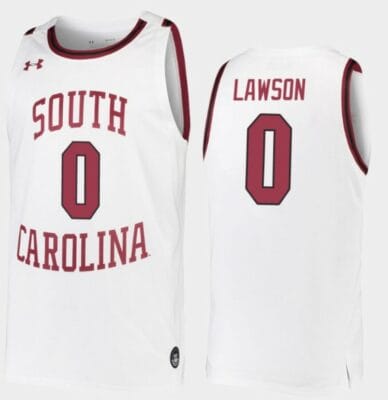 AJ Lawson Jersey South Carolina Gamecocks College Basketball White Replica #0 8 AJ Lawson Jersey South Carolina Gamecocks College Basketball White Replica #0