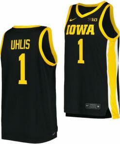 Ahron Uhlis Jersey Iowa Hawkeyes College Basketball Black #1