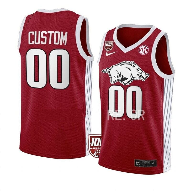 Arkansas Razorbacks Jersey Custom Ncaa Basketball Jerseys Name and Number Red 100