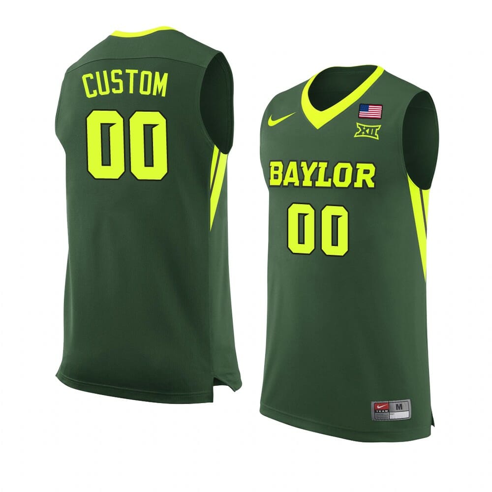 Baylor Bears Jersey Custom College Basketball Jerseys Name and Number 8 Baylor Bear March Madness Jersey Custom College Basketball Jerseys Name and Number Green