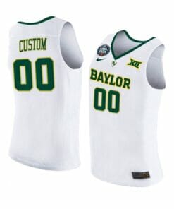 Baylor Bear March MadnessJersey Custom College Basketball Jerseys Name and Number White Final Four Patch