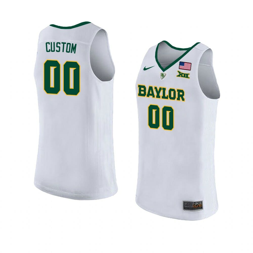 Baylor Bears Jersey Custom College Basketball Jerseys Name and Number 3 Baylor Bears Jersey Custom College Basketball Jerseys Name and Number White