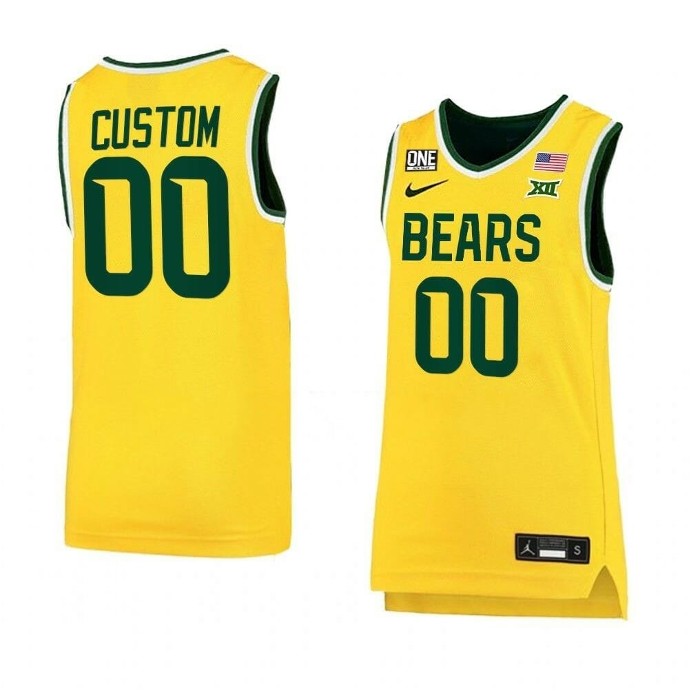 Baylor Bears Jersey Custom College Basketball Jerseys Name and Number 1 Baylor Bears Jersey Custom College Basketball Jerseys Name and Number Yellow