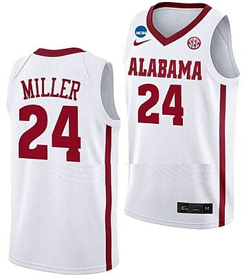 Brandon Miller Jersey Alabama Crimson Tide College Basketball 2023 NCAA March Madness White #24