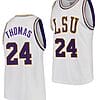 Cameron Thomas Jersey LSU Tigers College Basketball White Replica #24