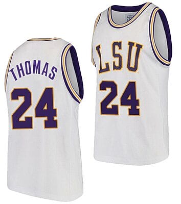 Cameron Thomas Jersey LSU Tigers College Basketball White Replica #24 10 Cameron Thomas Jersey LSU Tigers College Basketball White Replica #24