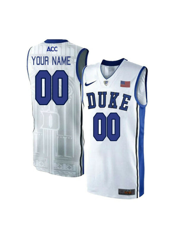 Custom Duke Blue Devils Jersey College Basketball Name and Number Elite White ACC 6 Custom Duke Blue Devils Jersey College Basketball Name and Number Elite White ACC
