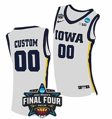 Custom Iowa Hawkeyes Jersey Name and Number College Basketball 2023 NCAA Final Four White
