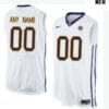 Custom LSU Tigers Jersey College Basketball Name and Number Elite White