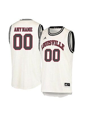 Custom Louisville Cardinals Jersey College Basketball Name and Number Cream Retro 6 Custom Louisville Cardinals Jersey College Basketball Name and Number Cream Retro