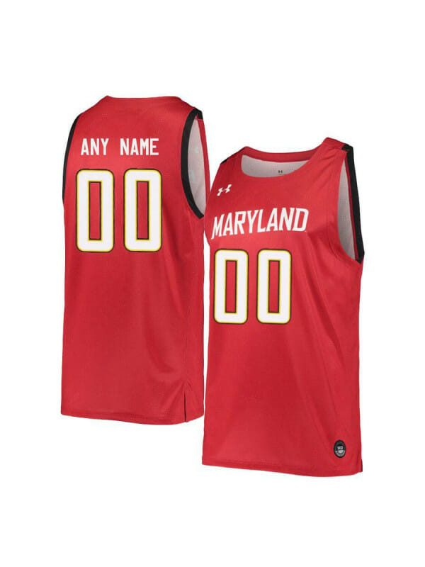 Custom Maryland Terrapins Jersey College Basketball Name and Number Red Retro 6 Custom Maryland Terrapins Jersey College Basketball Name and Number Red Retro