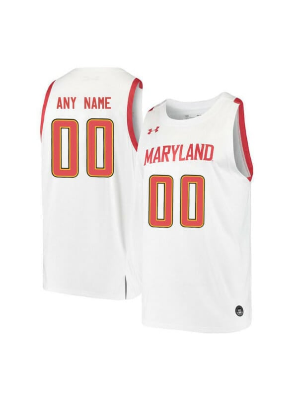 Custom Maryland Terrapins Jersey College Basketball Name and Number White Retro 6 Custom Maryland Terrapins Jersey College Basketball Name and Number White Retro
