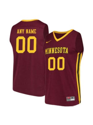 Custom Minnesota Golden Gophers Jersey College Basketball Name and Number Maroon