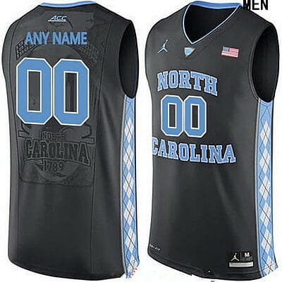 Custom North Carolina Tar Heels Jersey College Basketball Name and Number Black