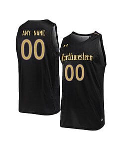 Custom Northwestern Wildcats Jersey College Basketball Name and Number Black