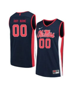 Custom Ole Miss Rebels Jersey College Basketball Name and Number Elite Navy