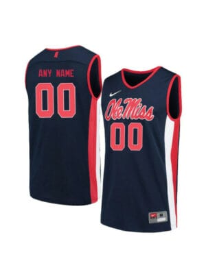 Custom Ole Miss Rebels Jersey College Basketball Name and Number Elite Navy 6 Custom Ole Miss Rebels Jersey College Basketball Name and Number Elite Navy