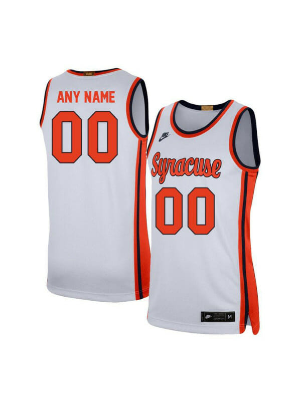 Custom Syracuse Orange Jersey College Basketball Name and Number Elite White 6 Custom Syracuse Orange Jersey College Basketball Name and Number Elite White