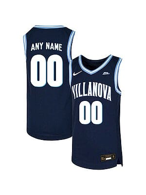 Custom Villanova Wildcats Jersey College Basketball Name and Number Elite Navy