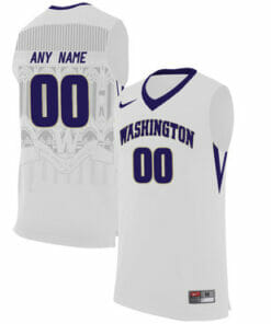 Custom Washington Huskies College Jersey Basketball Name and Number White Style
