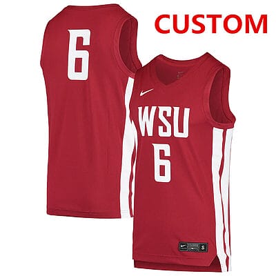Custom Washington State Cougars Jersey College Basketball Name and Number Red