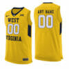 Custom West Virginia Jersey College Basketball Name and Number Yellow