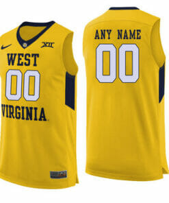 Custom West Virginia Jersey College Basketball Name and Number Yellow