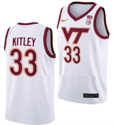 Elizabeth Kitley Jersey Virginia Tech Hokies College Basketball White Replica #33