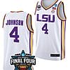 Flau'jae Johnson Jersey LSU Tigers College Basketball 2023 NCAA Final Four Garnet White #4 3 Flau'jae Johnson Jersey LSU Tigers College Basketball 2023 NCAA Final Four Garnet White #4