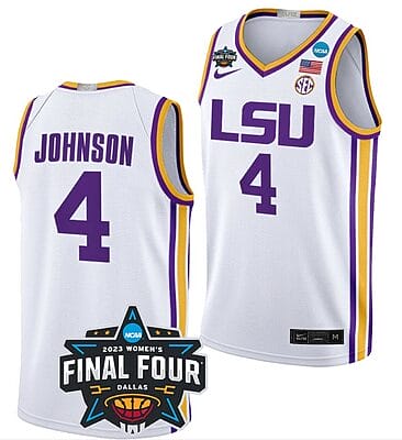 Flau'jae Johnson Jersey LSU Tigers College Basketball 2023 NCAA Final Four Garnet White #4 8 Flau'jae Johnson Jersey LSU Tigers College Basketball 2023 NCAA Final Four Garnet White #4